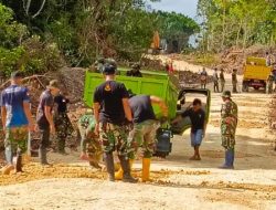 Jelang Penutupan, Satgas TMMD 117 Mulai Finishing Perintisan Jalan