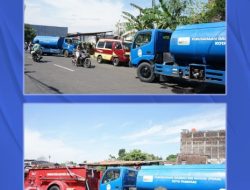 PAM Tirta Karajae gerak cepat menurunkan dua unit armada tangkinya membantu Damkar Parepare