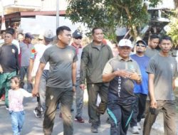Wakil Bupati Bersama Dandim Gerak Jalan Sehat Rangkaian HUT TNI Ke-78 Enrekang