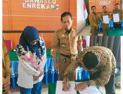 Bawaslu dan Dinas Kominfo Enrekang Teken Kerjasama Publikasi Kepemiluan