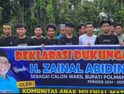 Komunitas Anak Milenial Matakali Deklarasi Dukungan Kepada Ustadz H. Zainal Abidin Maju Di Pilkada Polman,Periode 2024-2029 