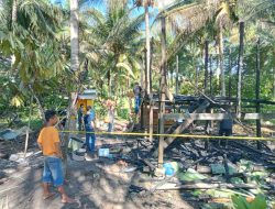 Personil Polsek Tapango Di Back Up Personil Polres Polman Gerak Cepat Datangi TKP Korban Kebakaran Di Desa Tuttula Tapango