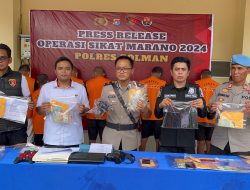 Polres Polman Gelar Press Release Hasil Operasi Sikat Marano 2024,Mengungkap 26 Kasus Dan 24 Orang Pelaku