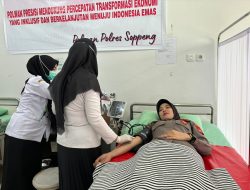Polwan Polres Soppeng Gelar Donor Darah