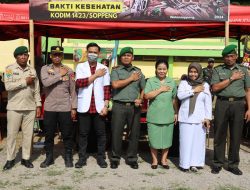 HUT TNI Ke 79,Tahun 2024,Kodim 1423 Soppeng  Gelag Bakti Sosial  Donor Darah, Personil Polres Soppeng Turut Hadir