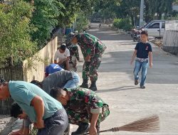 Koramil 1420-01/Panca Lautang Laksanakan Bersih bersih di Lorong