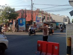 Personil Unit Lantas Polsek Somba Opu lakukan pengaturan Lalin serta himbauan Kamtibmas kepada pengendara.