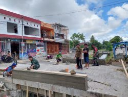 Mudahkan Akses, Koramil 1420-07/Baranti Bersama warga Bangun Jembatan Secara Swadaya.