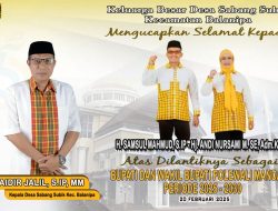 Keluarga Besar Desa Sabang Subik,Kecamatan Balanipa,Mengucapkan Selamat Atas Dilantiknya H.Samsul Mahmud,S,IP Dengan Andi Nursami Masdar,SE.,Adm,KP