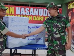 Kodim 1409 Gowa ikut perpartisipasi dalam pemberian bantuan kemanusiaan terhadap korban bencana alam Gempa bumi di Negara Myanmar