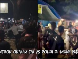Cuti Lebaran Oknum TNI Dan Polri Bentrok di Muna Barat Di Depan Mapolsek