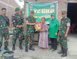Kodim 1420/Sidrap Salurkan Bantuan Sembako ke Warga Kurang Mampu