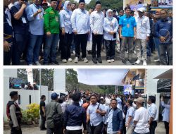 Ribuan Massa Kawal Pendaftaran H Yusuf Ritangga dan Andi Tenri Liwang ke KPU Enrekang