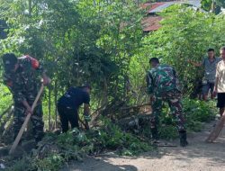 Bersama warga, Babinsa Koramil 01/Panca Lautang gelar  Karya Bhakti