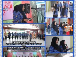 WBP Perempuan Lapas Parepare Melaksanakan Upacara Peringatan Hari Ibu Ke-96, Tahun 2024 Penuh Khidmat. 