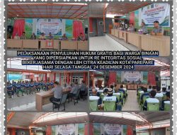 Diakhir Tahun 2024, Lapas IIA Parepare dan LBH Citra Keadilan Adakan Penyuluhan Hukum Gratis bagi WBP