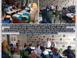 Kalapas II A Parepare Manyampaikan  Kegiatan Ujian Penilaian Akhir  Semester Ganjil pendidikan