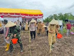 Penanaman Jagung 1 Juta Hektar Serentak, Polres Gowa Turut Ambil Bagian