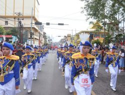 Ribuan Siswa SD Semarakkan Gerak Jalan HUT RI ke-80 di Pinrang