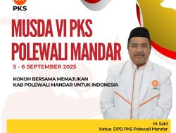 M.Said Kembali Nahkodai DPD PKS Polman,Targetkan Kembalikan Kejayaan Partai