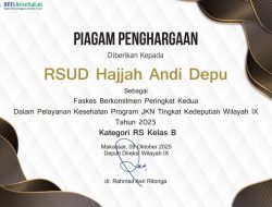 RSUD Hajjah Andi Depu Polman Raih Penghargaan Dari Direksi Wilayah IX