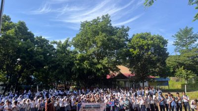 Sat Lantas Polres Parepare Kampanyekan “Stop Pelanggaran, Patuhi Aturan Berlalu Lintas” di Hadapan Ratusan Pelajar