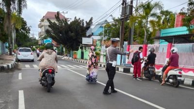 Pengaturan Pagi Sat Lantas, Berikan Pelayanan Keselamatan Berkendara