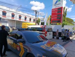 Patroli Polsek Soreang Pantau Aktivitas SPBU, Situasi Berjalan Normal