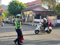 Pengaturan pagi, Sat Lantas Polres Parepare Berikan Perlindungan dan Rasa Aman Bagi Pengendara