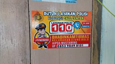 Bhabinkamtibmas Sosialisasikan Call Center 110, Menyasar Lingkungan Pancasila Selatan