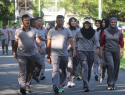 Personil Polres Parepare Lakukan Olahraga Bersama, Jaga Kebugaran dan Semangat kebersamaan