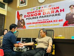 Bersatu dalam Aksi Kemanusiaan, Personel TNI dan Polri di Parepare Lakukan Donor Darah Sambut Hari Bhayangkara ke-80