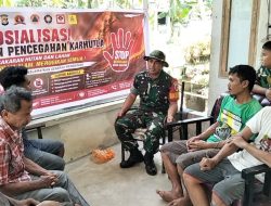 Kemarau Ekstrem, Babinsa Kodim Polman Gencar Sosialisasi Cegah Karhutla