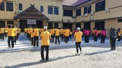 Olahraga Bersama, Kapolres Soppeng Dorong Personel Jaga Kebugaran dan Kekompakan