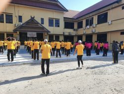 Olahraga Bersama, Kapolres Soppeng Dorong Personel Jaga Kebugaran dan Kekompakan
