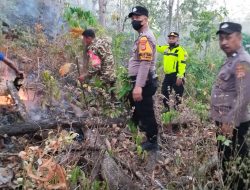 Polsek Barru Bersama TNI dan Warga Padamkan Kebakaran Lahan Perkebunan Seluas 20 Hektare di Tompo